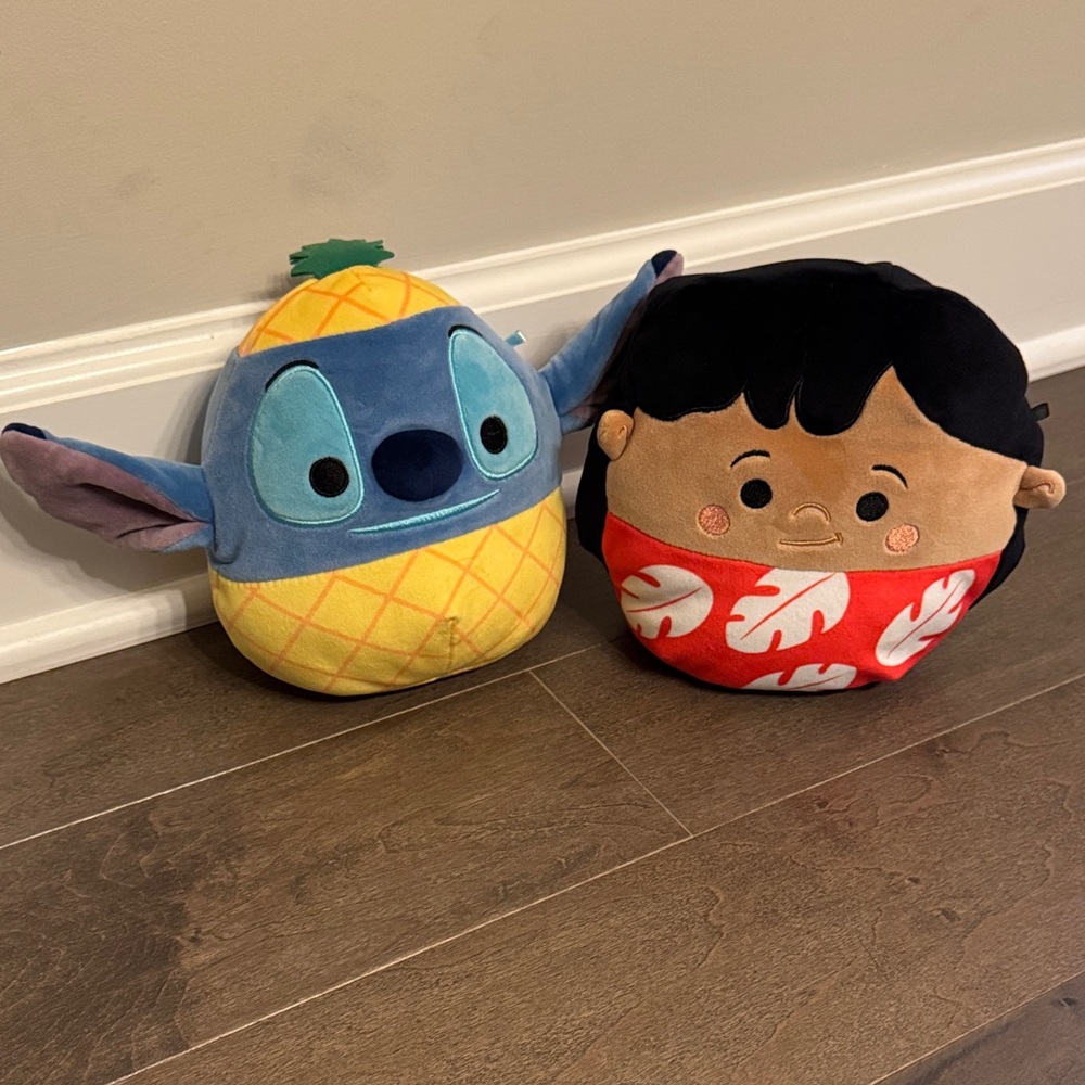 Disney Squishmallows Stitch Pineapple & Lilo Plush Bundle Kellytoy